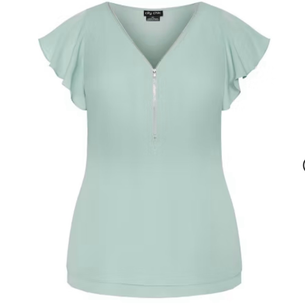 City Chic Green Sleeveless Relaxed Top